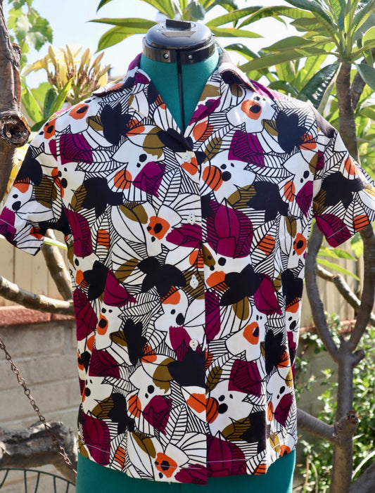 Bold Print Button-Up