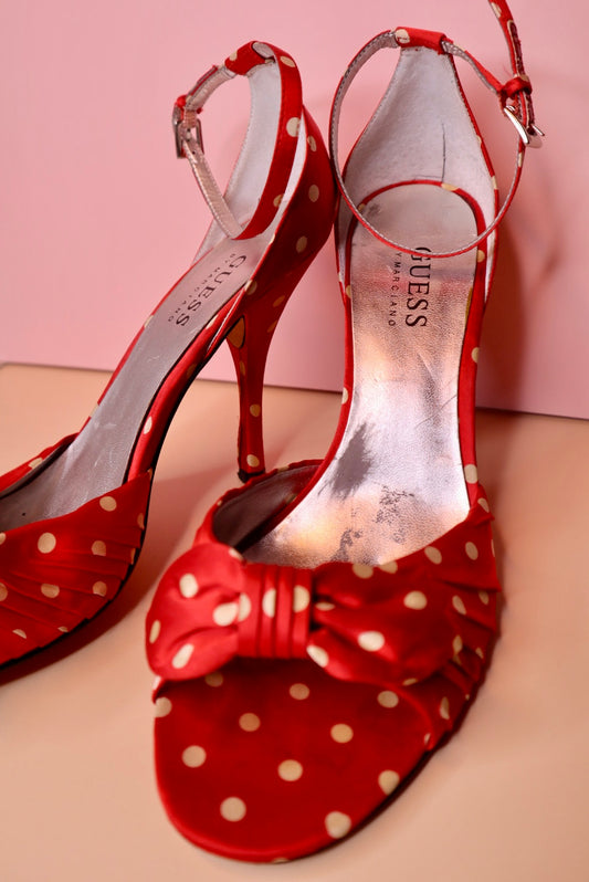 Guess Satin peep-toe Pinup Heels