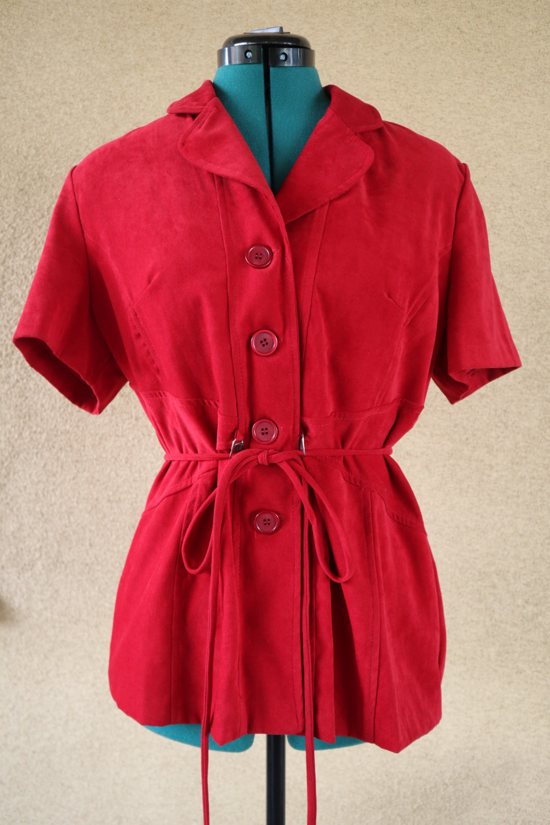 Vintage Red Suede Short-Sleeve Jacket – Isabel U.S.A.