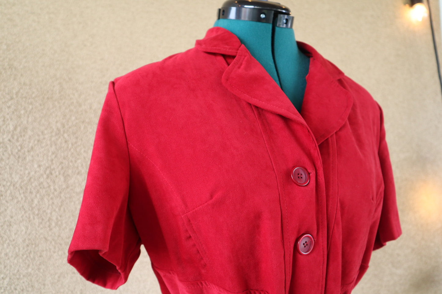 Vintage Red Suede Short-Sleeve Jacket – Isabel U.S.A.