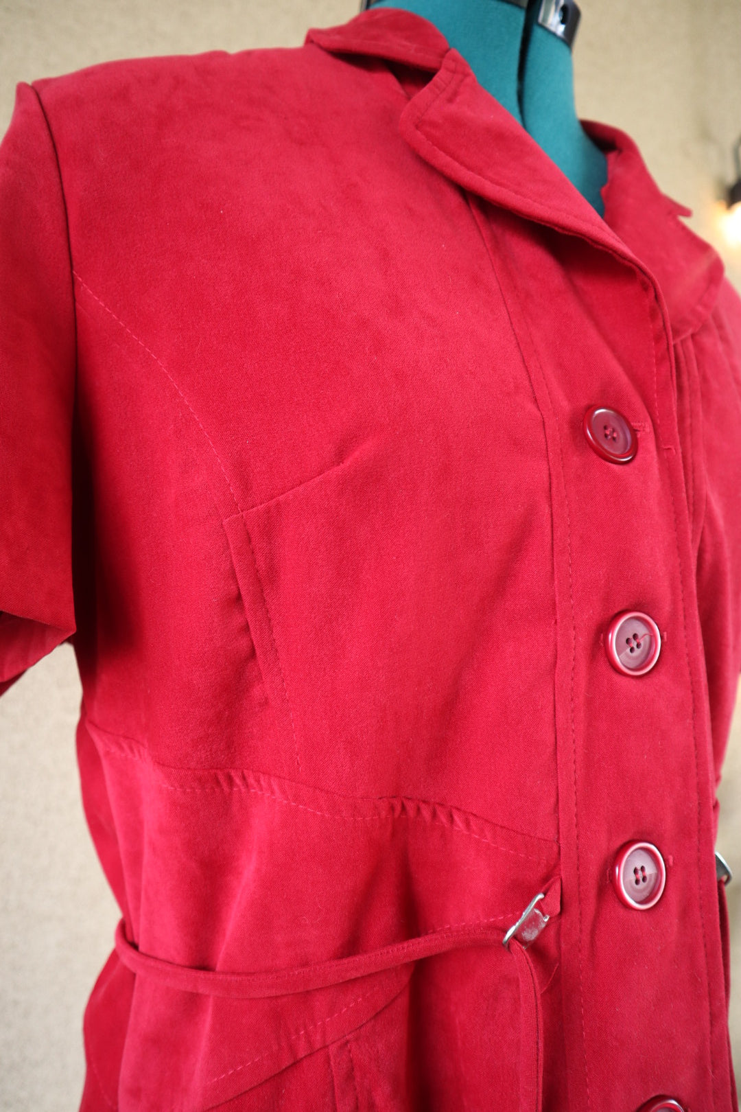 Vintage Red Suede Short-Sleeve Jacket – Isabel U.S.A.