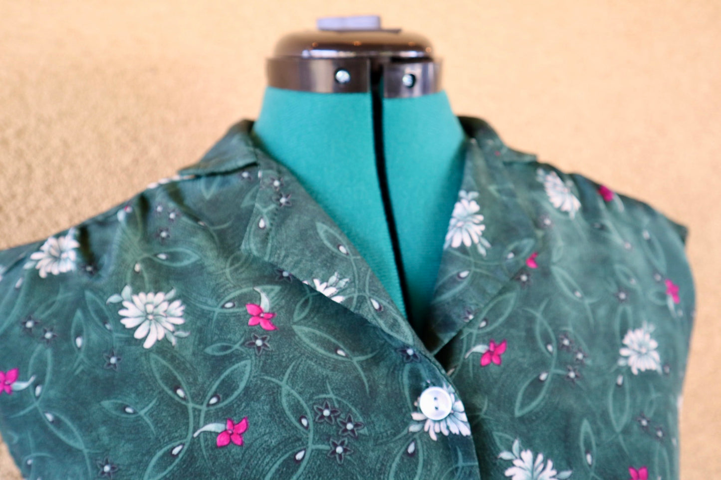 Vintage Handmade Floral Button-Up Blouse