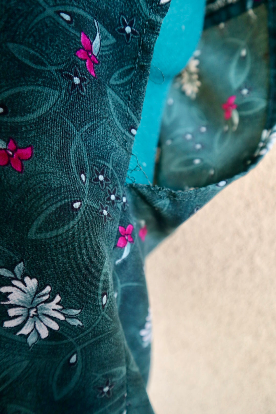 Vintage Handmade Floral Button-Up Blouse