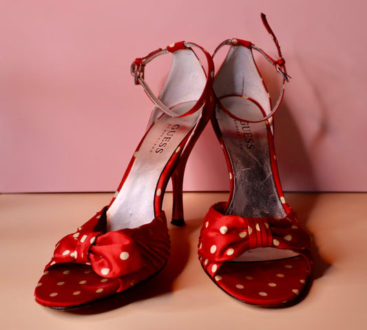 Guess Satin peep-toe Pinup Heels