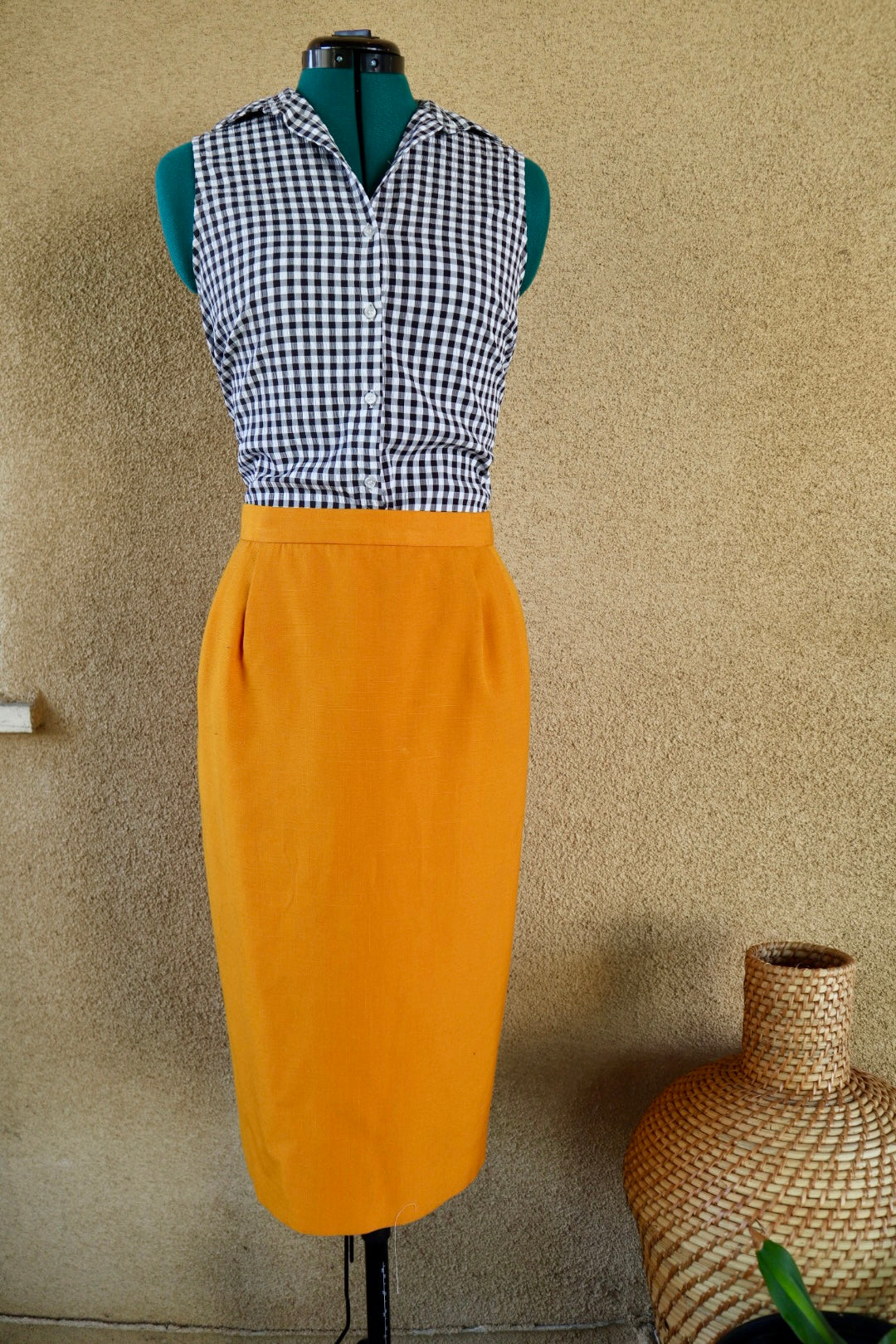 Mustard Yellow Pencil Skirt