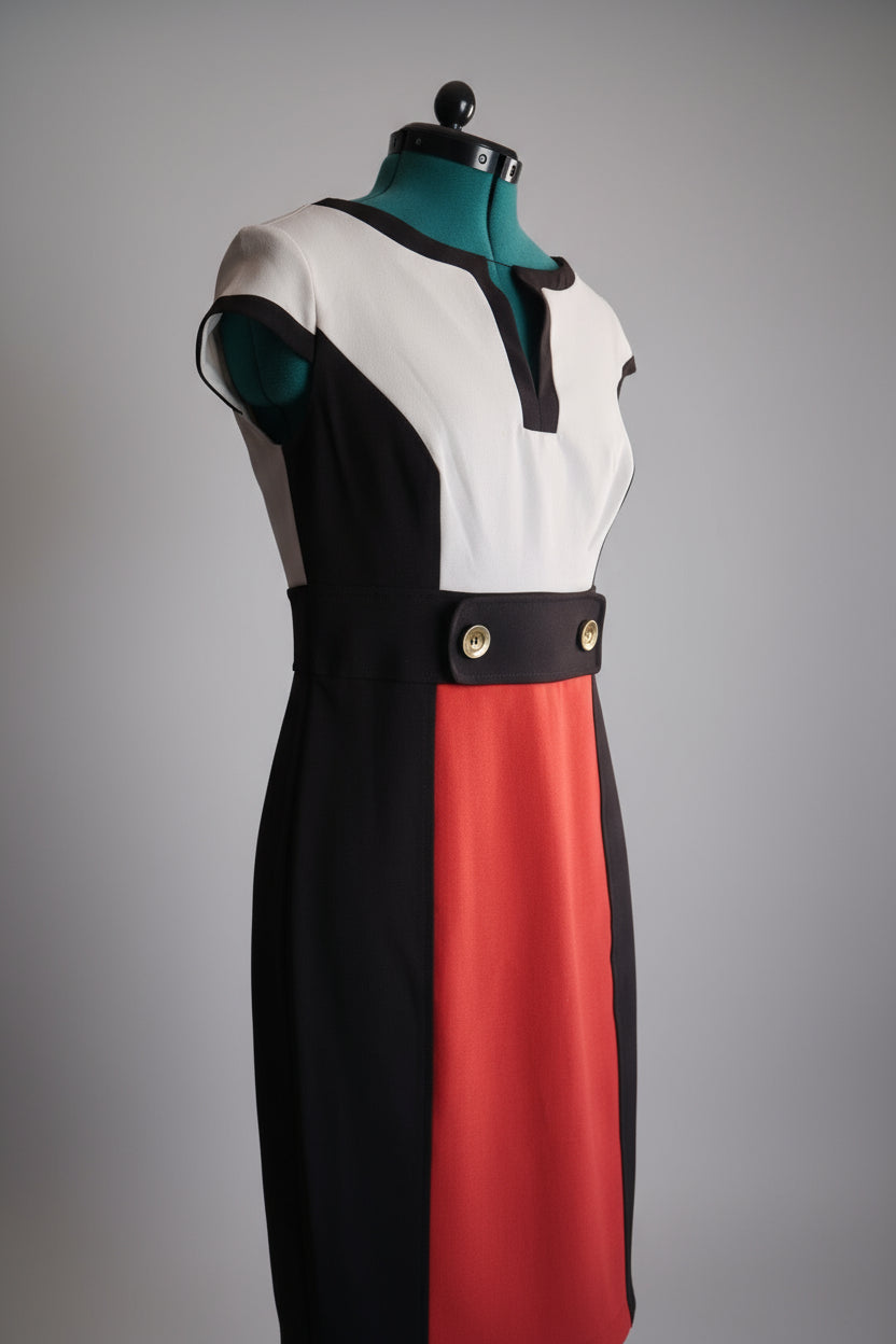 Sandra Darren Mod Colorblock Dress
